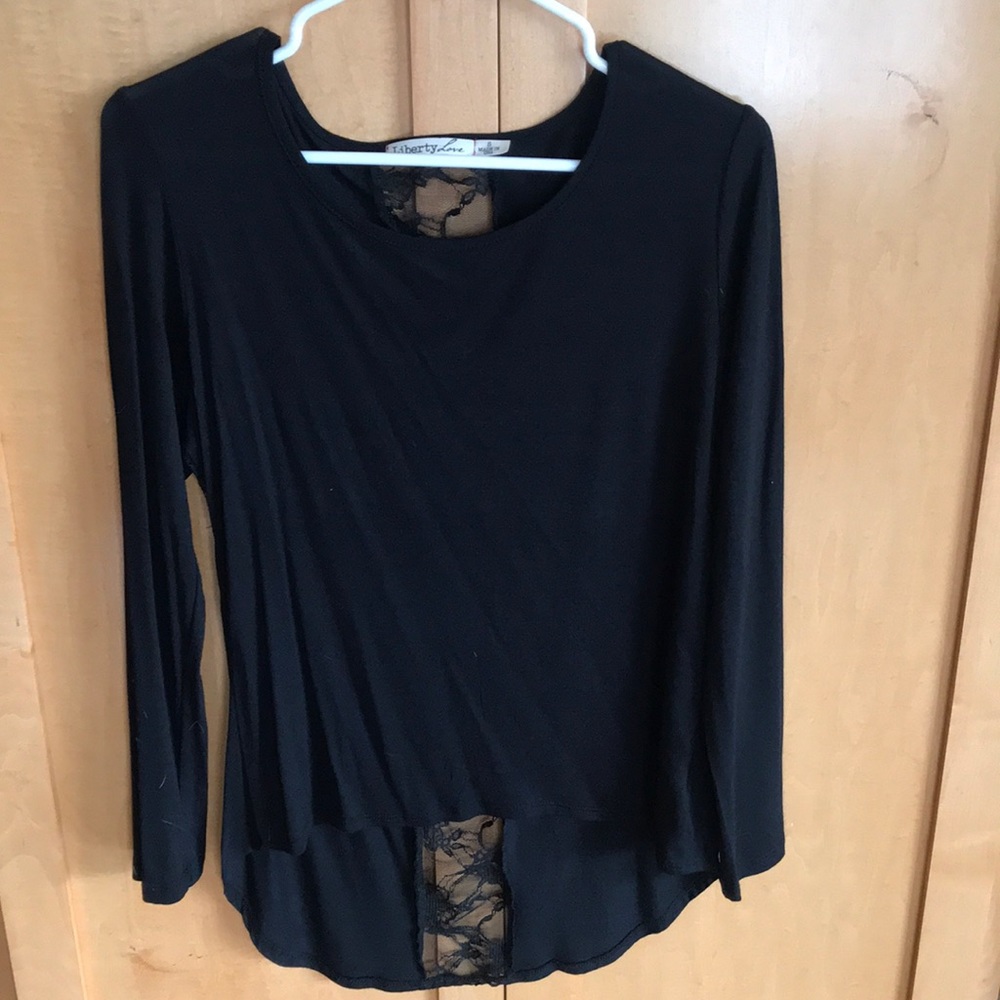 Black long sleeve with lace accent